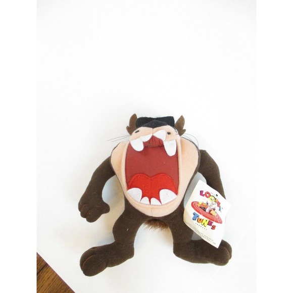 NWT Looney Tunes 1995 Ace Tazmanian Devil 7" Can Be Hung Plush Toy - Picture 3 of 3